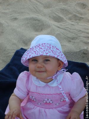 Me voici à la plage.....il est pas beau mon chapeau ?